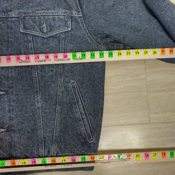 Vintage Armani Jeans Denim Jacket  Mens 34 Gray Acidwash Made in Italy - Picture 4 of 16